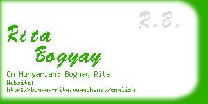 rita bogyay business card